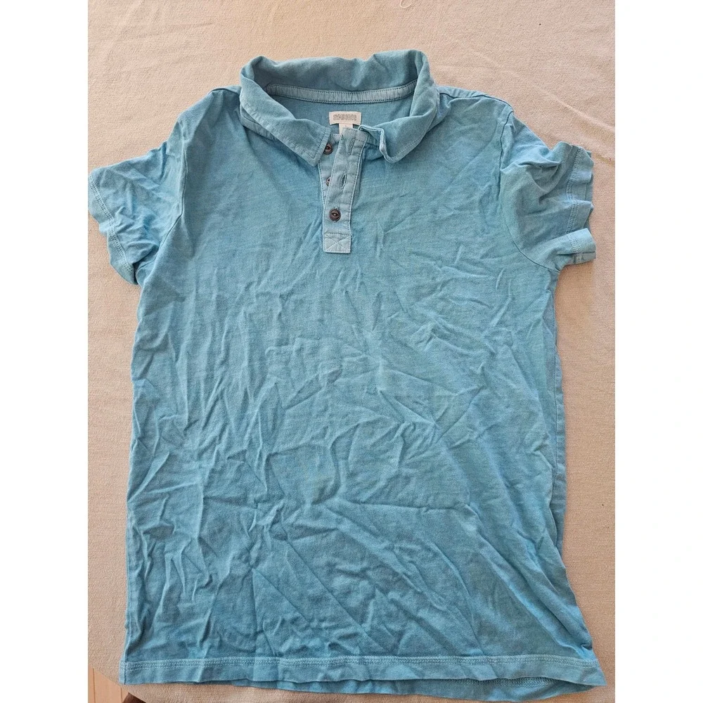 Gymboree Boys Light Blue Short Sleeve Polo Shirt Size L 10-12 Casual Cotton Top